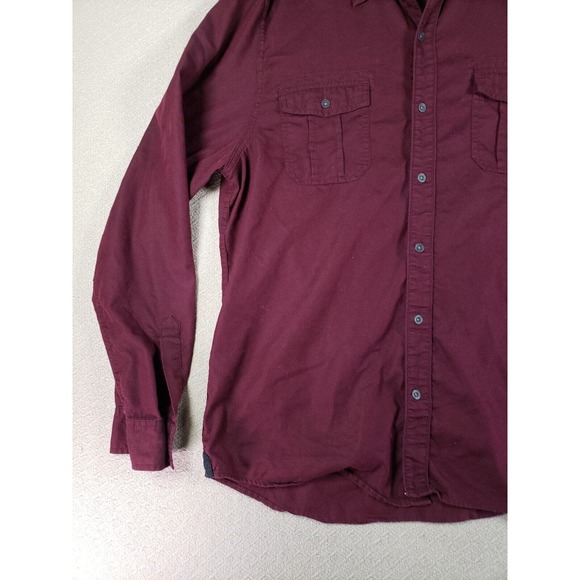 Guess Shirt Mens XL Purple Long Sleeve Button‎ Up Double Pocket Casual Wear - Picture 2 of 9